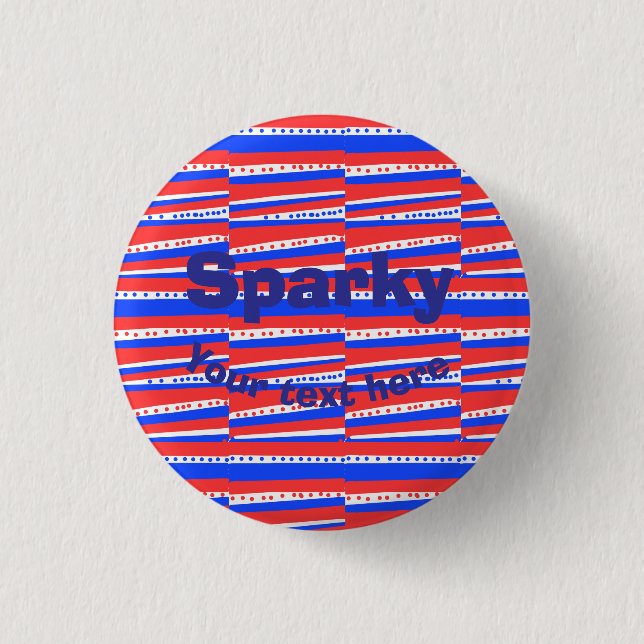 Red White Blue Circles Stripes Button (Front)