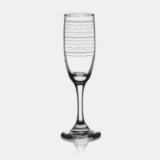 Red White Blue Circles Stripes  Champagne Flute
