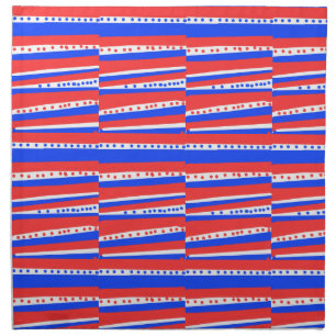Red White Blue Circles Stripes  Cloth Napkin