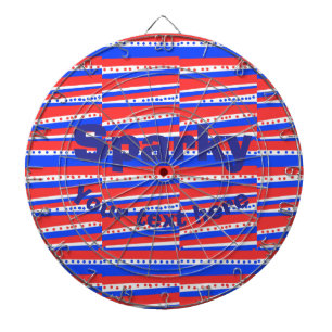 Red White Blue Circles Stripes  Dart Board