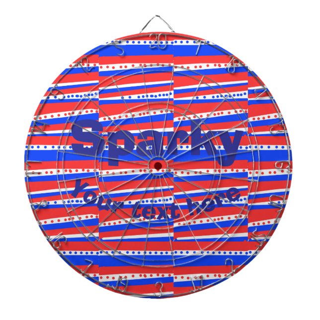 Red White Blue Circles Stripes  Dart Board (Front)