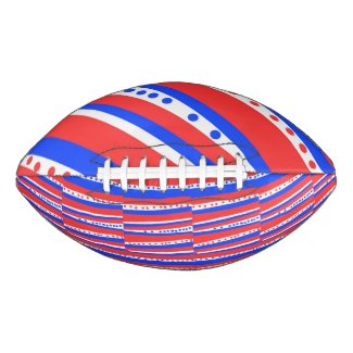 Red White Blue Circles Stripes Football