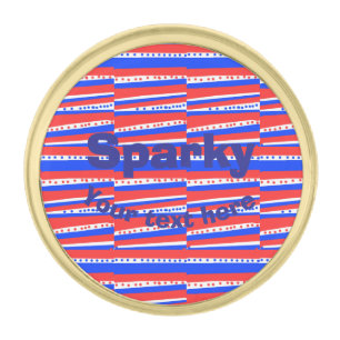 Red White Blue Circles Stripes Gold Finish Lapel Pin