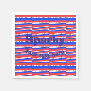 Red White Blue Circles Stripes Napkins