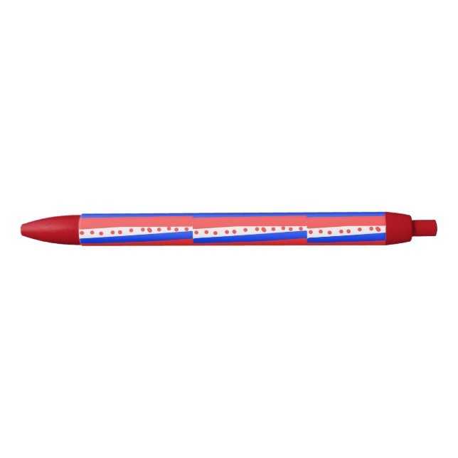 Red White Blue Circles Stripes  Pen (Front)