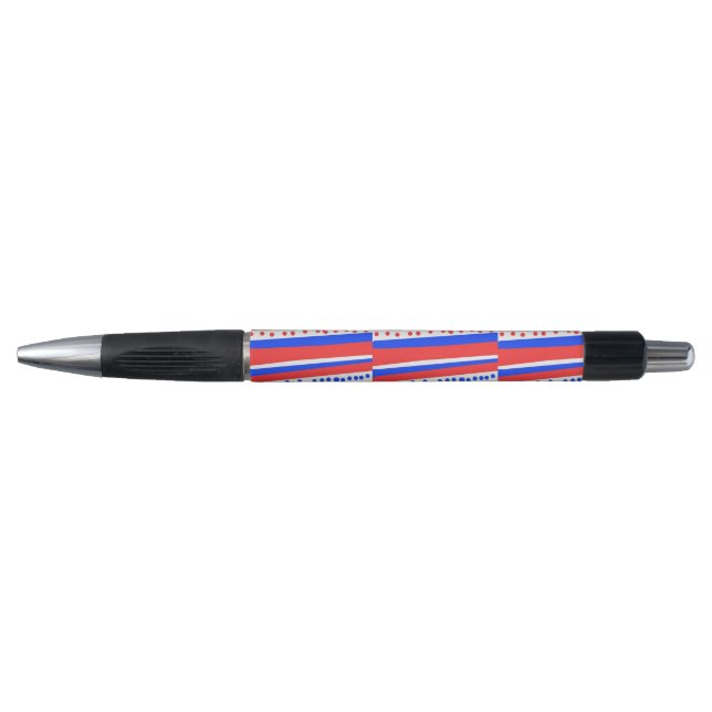 Red White Blue Circles Stripes  Pen (Front)