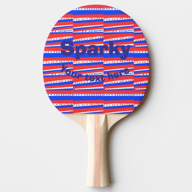 Red White Blue Circles Stripes  Ping Pong Paddle (Front)