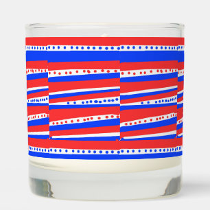 Red White Blue Circles Stripes Scented Candle
