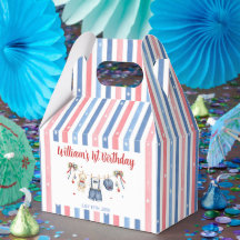 Red White & Blue Clothes Boy Birthday Favor Box