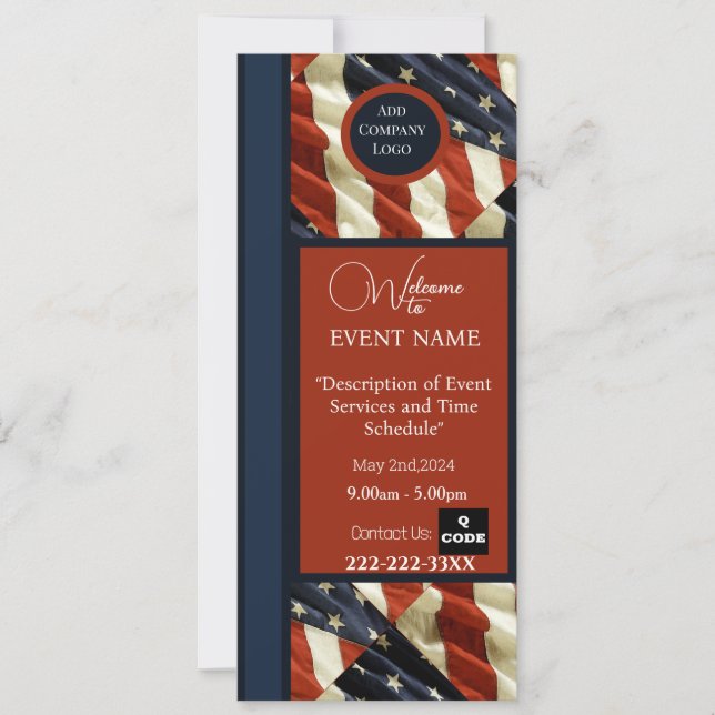 Red White & Blue Company Event  Invitation (Front)