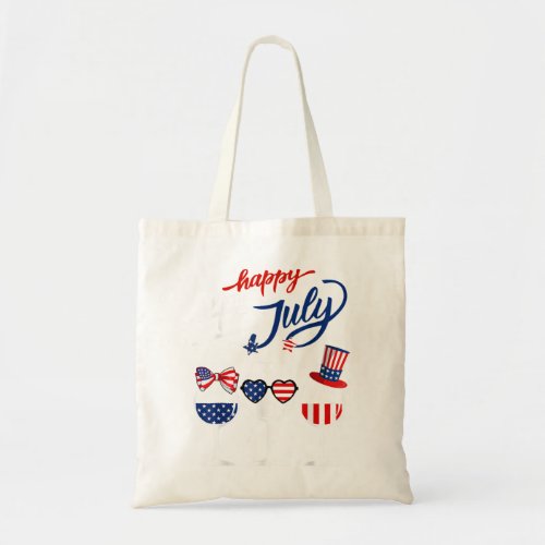 Red White Blue Cool Patriotic Wine Glass US Flag 4 Tote Bag
