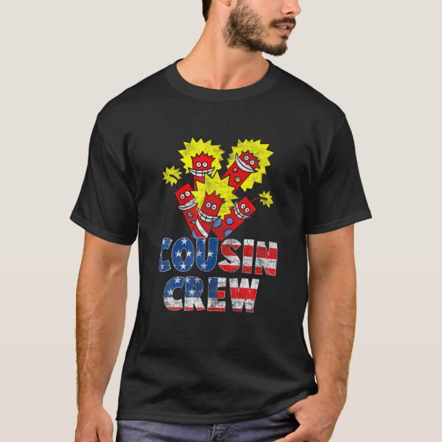 Red White Blue Cousin Crew T-Shirt (Front)