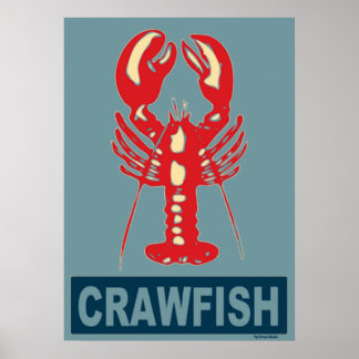 Red White Blue Crawfish Poster
