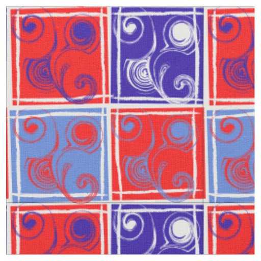 Red, White, & Blue Designer Fabric by Serenity