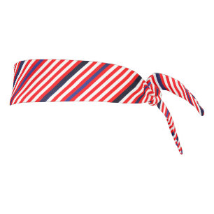 Red White Blue Diagonal Stripes Modern Pattern Gro Tie Headband