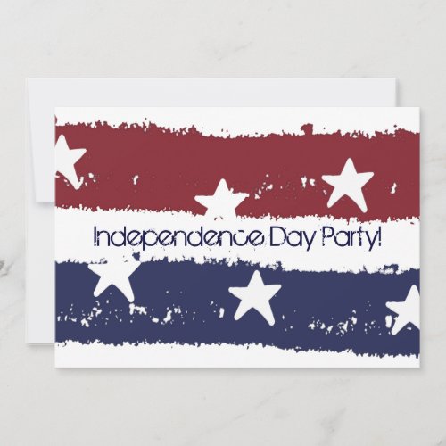 Red White &amp; Blue Distressed Paint Party Invitation