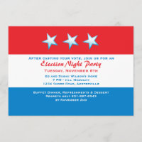 Red, White & Blue Election Day Party Invitation