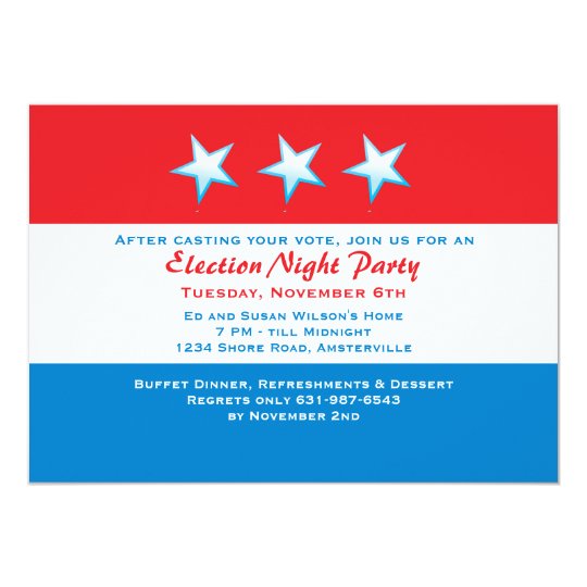 red white blue election day party invitation zazzle com