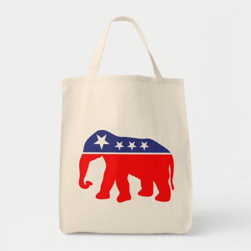 Red White  Blue Elephant Tote Bag