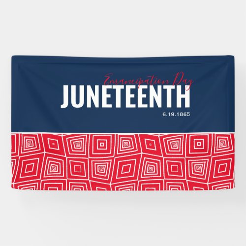 Red White Blue Emancipation Day June 19 JUNETEENTH Banner