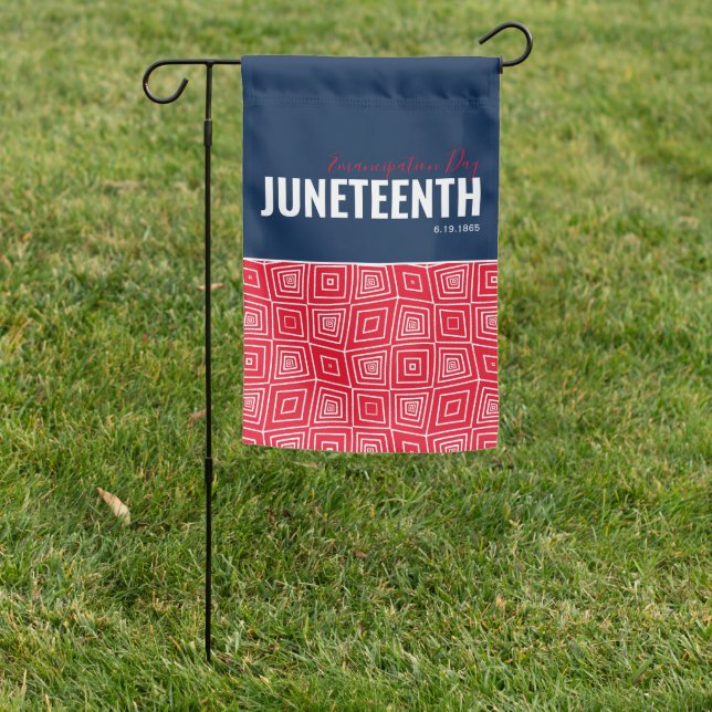 Red White Blue Emancipation Day June 19 JUNETEENTH Garden Flag (In SItu)