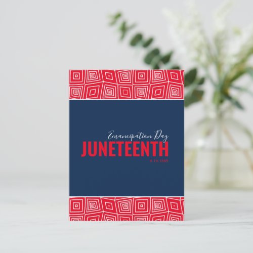 Red White Blue Emancipation Day June 19 JUNETEENTH Postcard