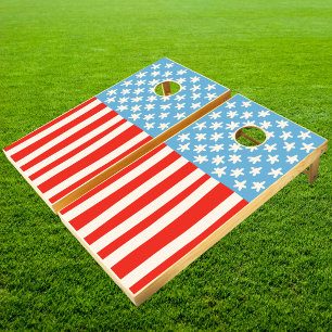 Red White & Blue Family Barbecue Cornhole Set