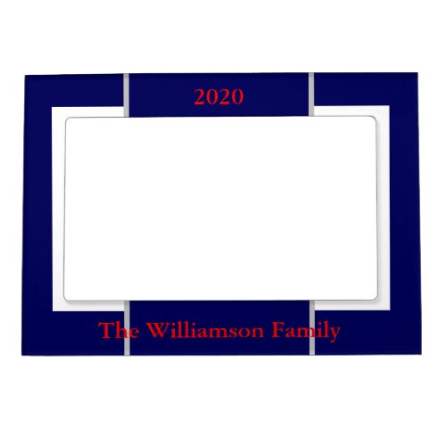 Red White Blue Family Name Magnetic Frame