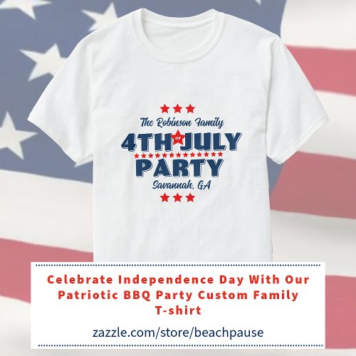 Red White Blue Family Reunion 4th of July Party T_Shirt