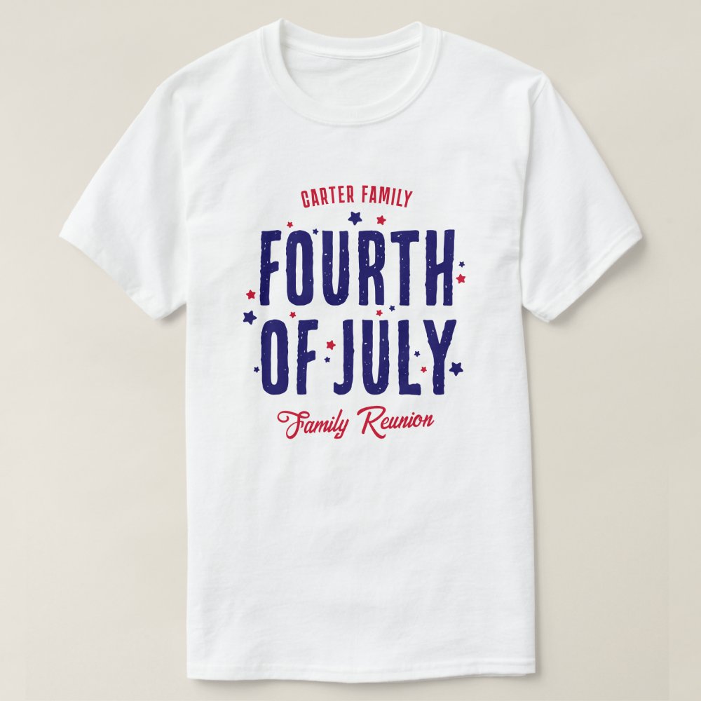 Red White Blue Family Reunion 4th of July Personalized T-Shirt