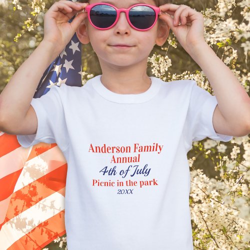 Red White Blue Family Reunion Fourth of July T_Shirt