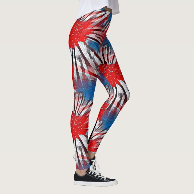 Red White Blue Firework Leggings (Right)