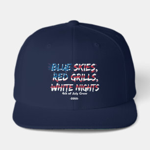 Red White Blue Fireworks 4th of July Custom Hat