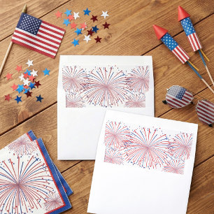 Red, White & Blue Fireworks 4th Of July Envelope Liner