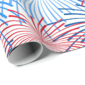 red white blue fireworks Patriotic party wrap Wrapping Paper | Zazzle