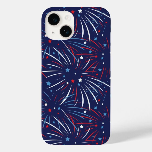 Red White Blue Fireworks Stars Case-Mate iPhone Case (Back)
