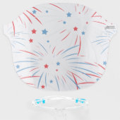 Red White Blue Fireworks Stars Face Shield (Front w/Glasses)