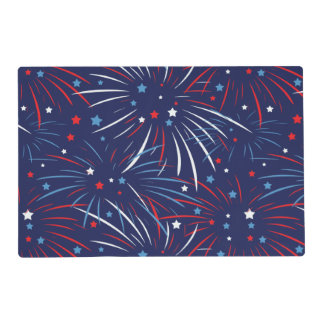 Red White Blue Fireworks Stars Placemat