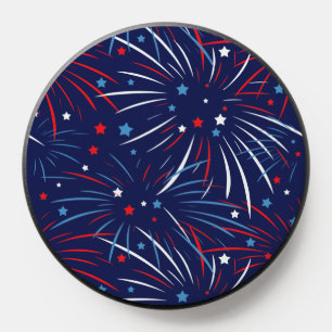 Red White Blue Fireworks Stars PopSocket
