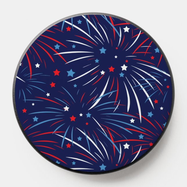 Red White Blue Fireworks Stars PopSocket (Popsocket)
