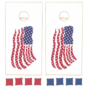 Red White Blue Flag Cornhole Set