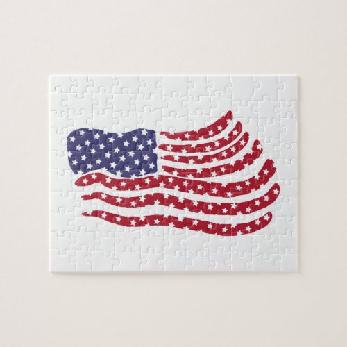 Red White Blue Flag Design Jigsaw Puzzle