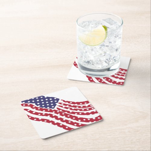 Red White Blue Flag Design Paper Coasters
