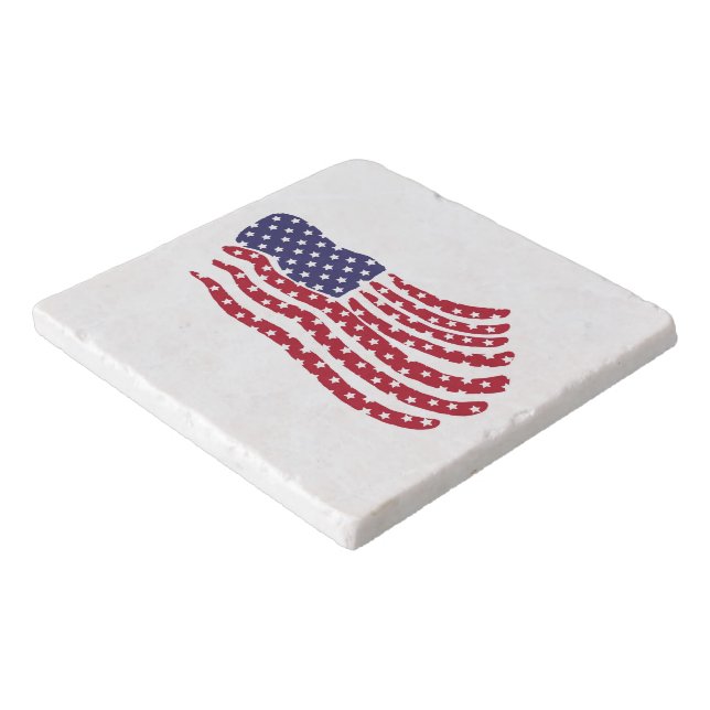 Red White Blue Flag Design Trivet Tile (Corner)