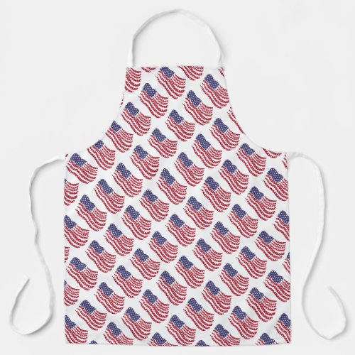 Red White Blue Flag Pattern Design Apron