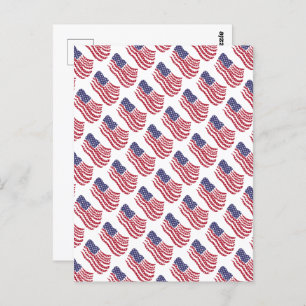 Red White Blue Flag Pattern Design Postcard