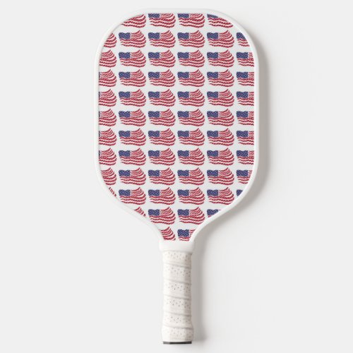 Red White Blue Flag Repeating Pattern Pickleball Paddle