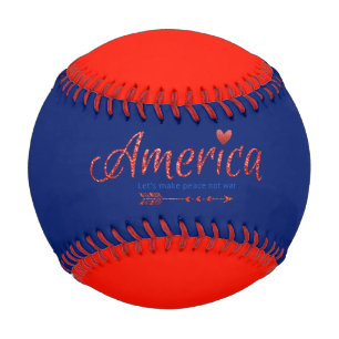 Red, white, blue, flag, stars, arrows, 4th of July Baseball