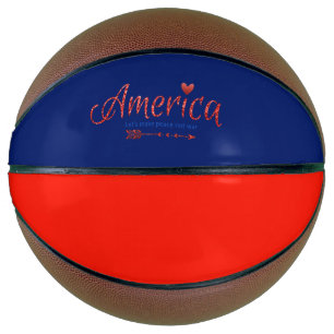 Red, white, blue, flag, stars, arrows, 4th of July Basketball