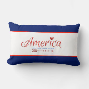 Red, white, blue, flag, stars, arrows, 4th of July Lumbar Pillow